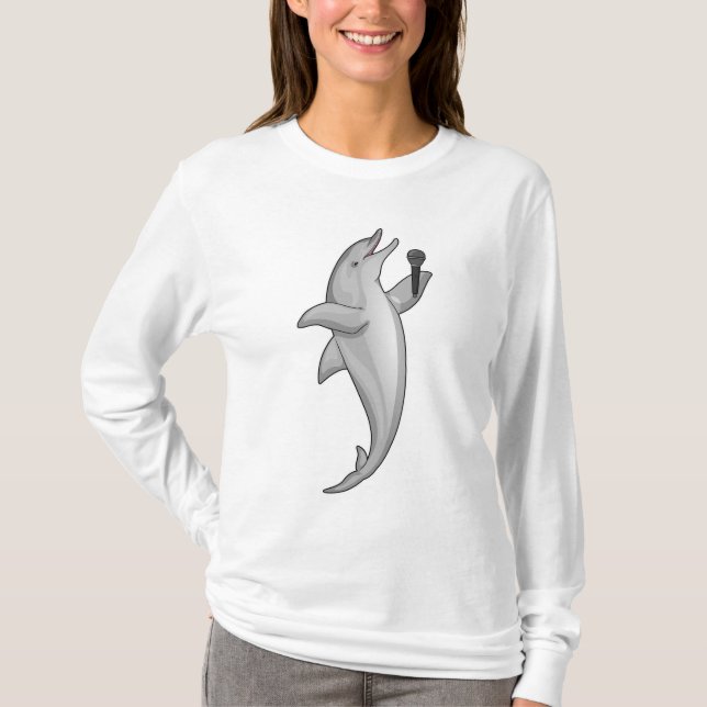 Dolphin Singer Mikrofon T-Shirt (Vorderseite)