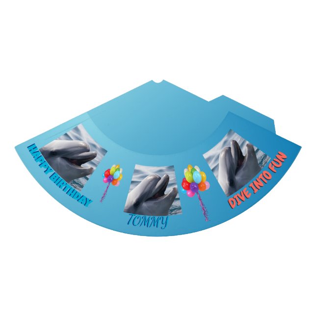 Dolphin Splash Birthday Partyhütchen (Vorderseite)