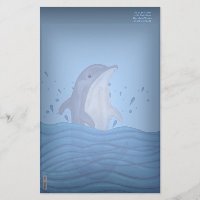 Dolphin Splash Briefpapier (Vorderseite)