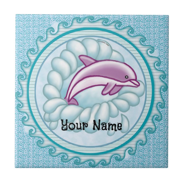 Dolphin Splash Fliese (Vorderseite)