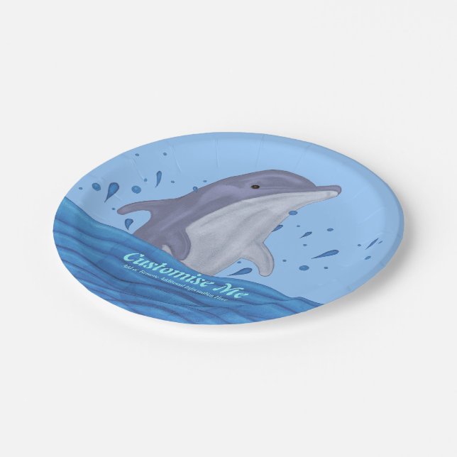 Dolphin Splash Pappteller (Schrägansicht)