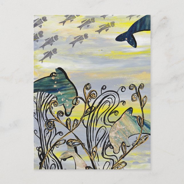 Dolphin Splash Postkarte (Vorderseite)