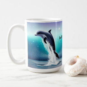 Dolphin springt in der Tasse des Ozeans