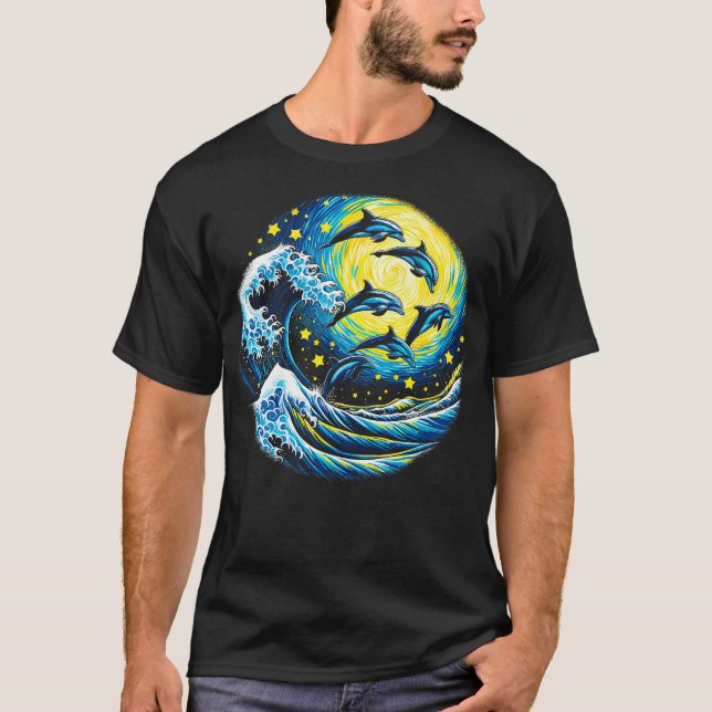 Dolphin-Sternennacht T-Shirt (Vorderseite)