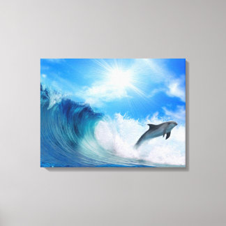 Dolphin Surf Leinwanddruck