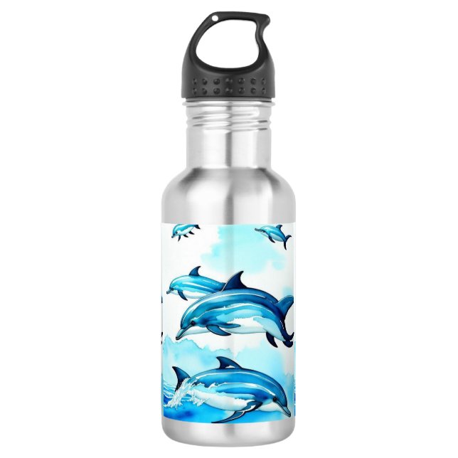 Dolphin Swim Edelstahlflasche (Vorderseite)