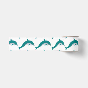 Dolphin Swimming Grosgrain Ribbon Ripsband