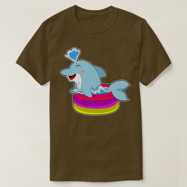 Dolphin Swimming Pool Kids Pool T-Shirt (Design vorne)
