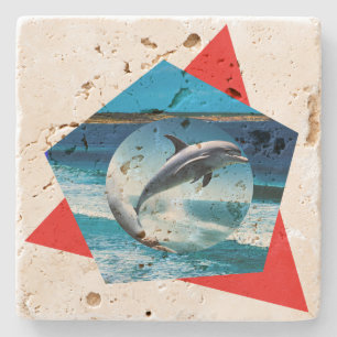 Dolphin-Tanzen auf den Wellen, Stein-Untersetzer Steinuntersetzer