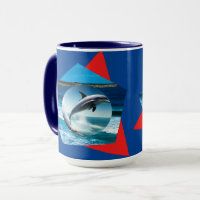 Dolphin-Tanzen auf den Wellen, Tasse