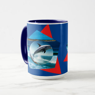 Dolphin-Tanzen auf den Wellen, Tasse