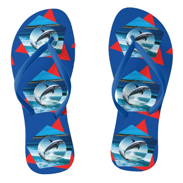 Dolphin tanzt auf den Wellen, Dingen Flip Flops (Fußbett)