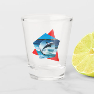Dolphin tanzt auf den Wellen, Shotglas Schnapsglas