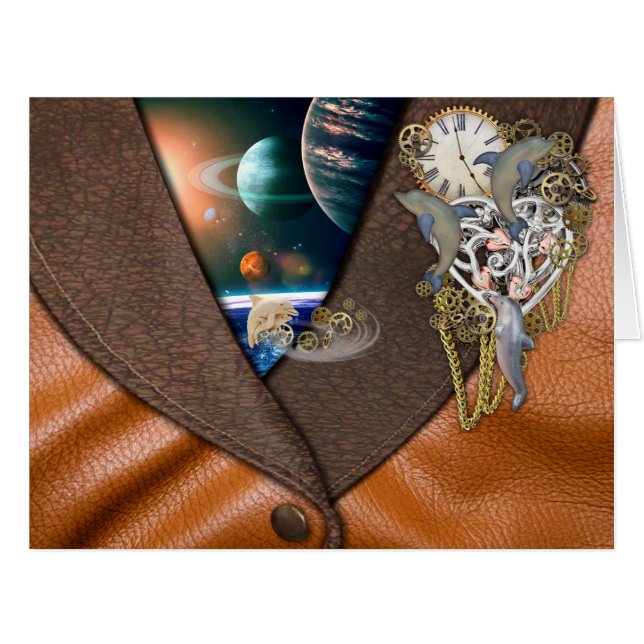 Dolphin Time on leather (Vorderseite (Horizontal))