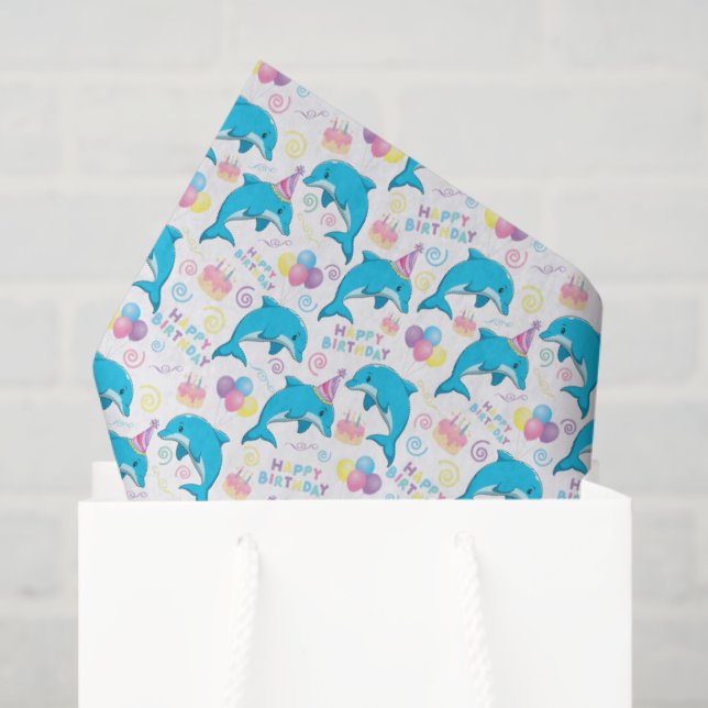 Dolphin Tissue Paper in White Seidenpapier (Geschenk Tasche)