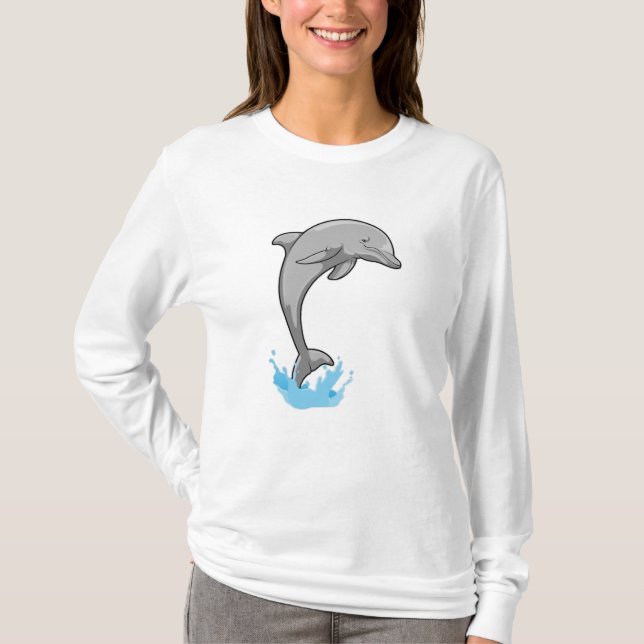 Dolphin über Wasser T-Shirt (Vorderseite)