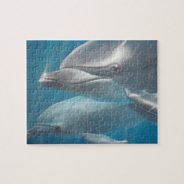 Dolphin und Baby Puzzle (Horizontal)