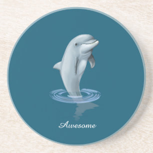 Dolphin und Script auf Ocean Blue Getränkeuntersetzer