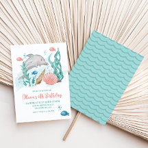 Dolphin unter dem Meer Einladung zum Geburtstag