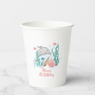 Dolphin Untersee Geburtstag Pappbecher