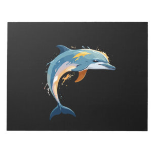 Dolphin Vector Art mit lebhaften Farben Notizblock