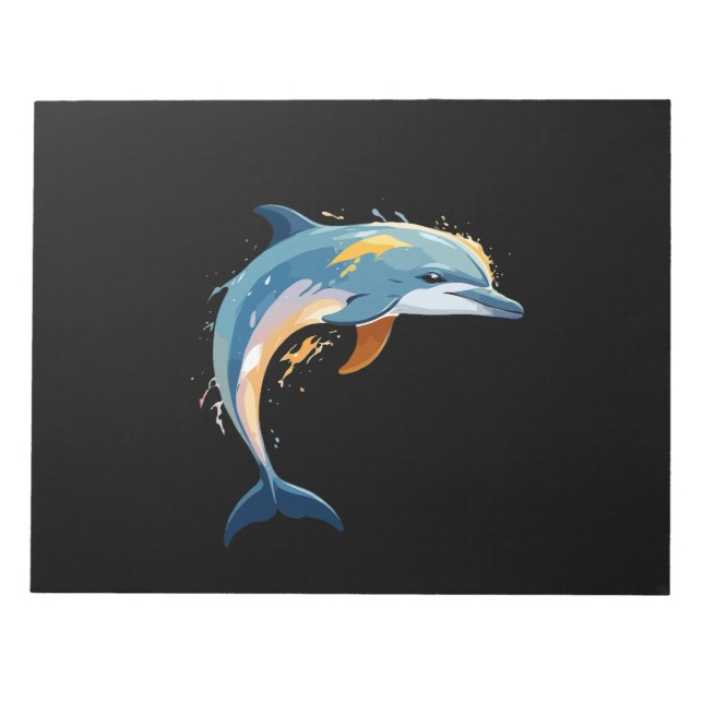 Dolphin Vector Art mit lebhaften Farben Notizblock (Vorderseite)