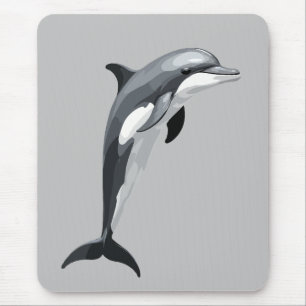 Dolphin Vector Kunstmuseum Schwarz-weiß Mousepad