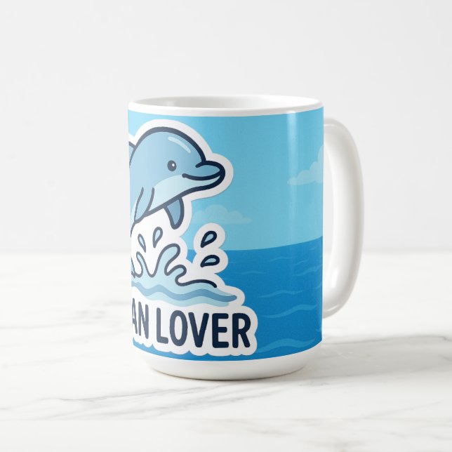 Dolphin Vibes Kaffeetasse (VorderseiteRechts)