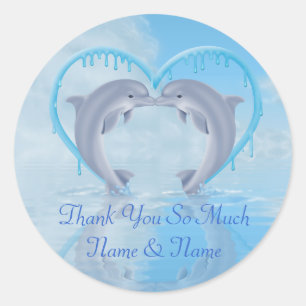 Dolphin Vielen Dank Gastgeschenk Hochzeit Stickers