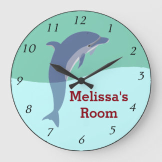 Dolphin Wall Clock - Personalisiert Große Wanduhr