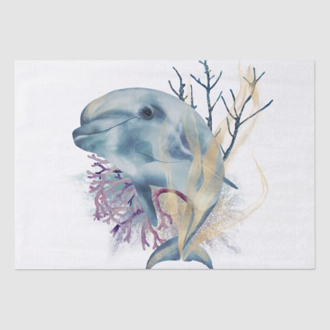 Dolphin Watercolor Seidenpapier (Vorderseite)