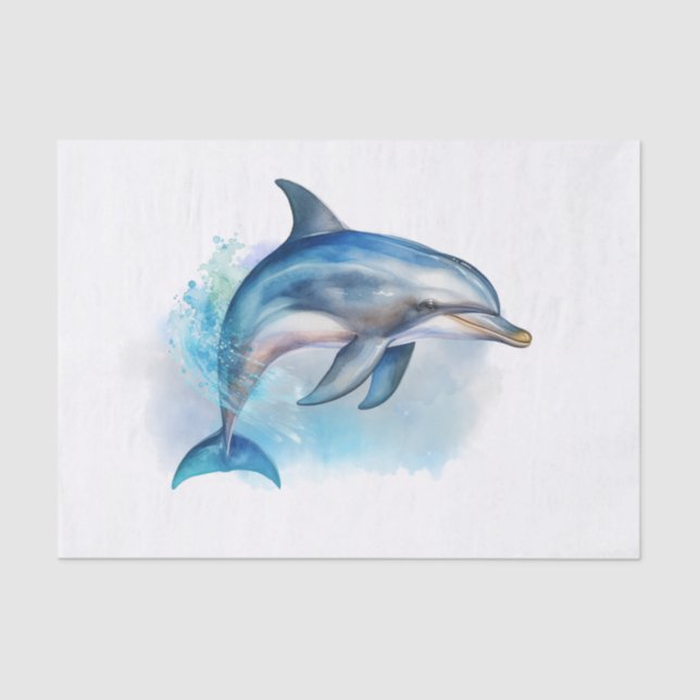 Dolphin Watercolor Seidenpapier (Vorderseite)
