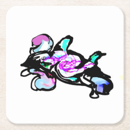 Dolphin wave fun rechteckiger pappuntersetzer