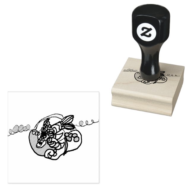 Dolphin wave  gummistempel (Stempel)