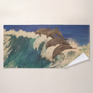 Dolphin Waves Badhandtuch Set