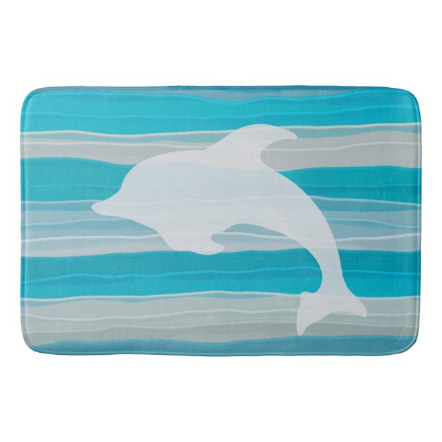 Dolphin&Waves, tapis de bain d'art de gel (Devant)