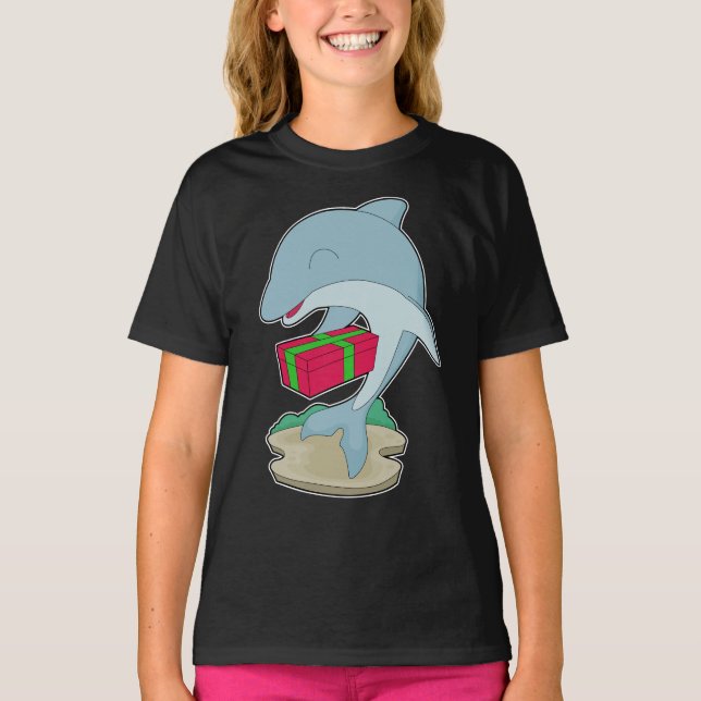 Dolphin-Weihnachtspaket T-Shirt (Vorderseite)