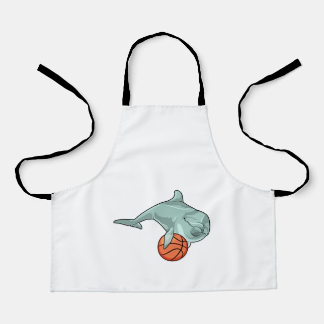 Dolphin with Basketball Schürze (Vorderseite)