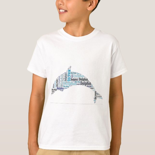Dolphin Word Art T-Shirt (Vorderseite)