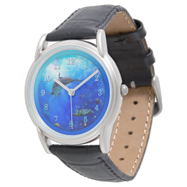 Dolphin World WIND AUF DEM WASSER Armbanduhr (Schrägansicht)