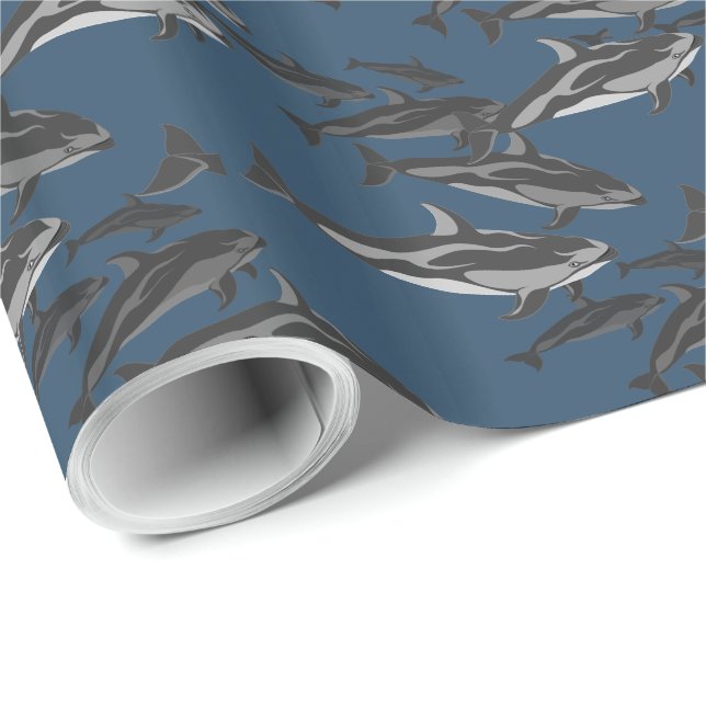 Dolphin Wrapping Paper Dolphin Weihnachtspapier Geschenkpapier (Rolleneckpunkt)