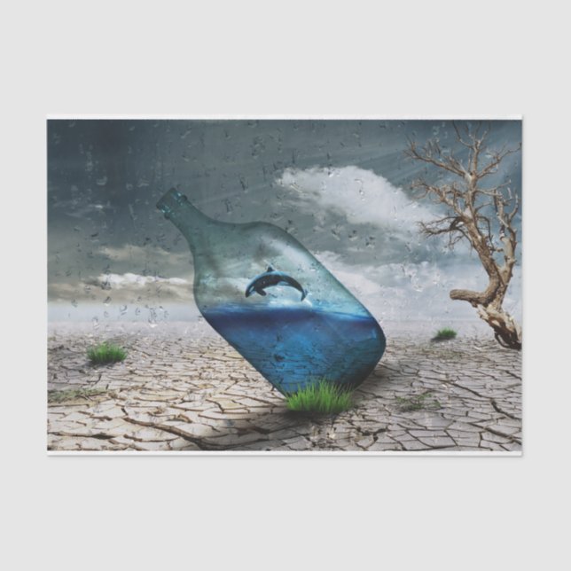 Dolphin-Wüstendekoupage-Tissue Seidenpapier (Vorderseite)