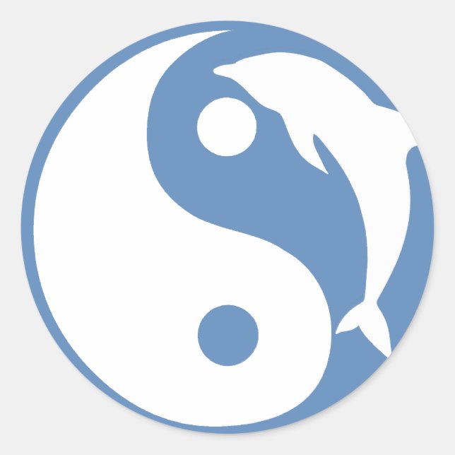 Dolphin Yin Yang Sticker (Vorderseite)
