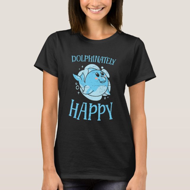 Dolphinately Happy Marine Animal Sea Diver T-Shirt (Vorderseite)