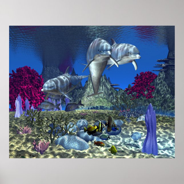Dolphins - 30"x24" Poster (Vorne)