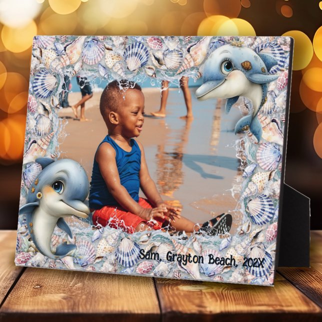 Dolphins and Seashells Kids Photo Frame Fotoplatte (Von Creator hochgeladen)