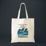 Dolphins Aquatic Animal Friendship  Tragetasche<br><div class="desc">Dolphins Aquatic Animal Friendship Tote Bag originally designed by Nisha Prabhu. The Dolphins Aquatic Animal Friendship Tote Bag features a delightful and eye-catching design celebrating the playful spirit of dolphins and marine life. This spacious tote showcases vibrant illustrations of dolphins swimming gracefully through sparkling waves, symbolizing friendship and harmony with...</div>