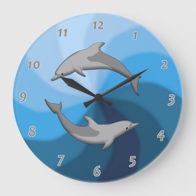 Dolphins Clock Große Wanduhr (Vorderseite)