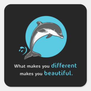 Dolphins Dolphin Ocean Sea Fish Animal Funny Gift Quadratischer Aufkleber