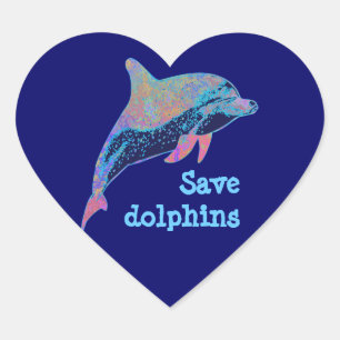 Dolphins Herz-Aufkleber